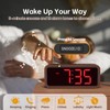Loud Alarm Clocks Bedside, Wooden Alarm Clock with 12 Alarm