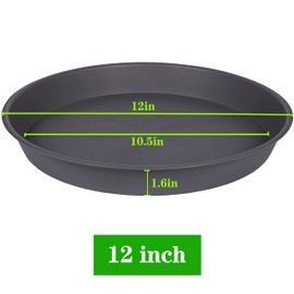 Bleuhome 2 Pack of Bird Bath Bowl 12", 1.6" Depth, 10 12 inch Birdbath Bowls Dish Only for The Garden, Large Plant Saucer (12", Gray)