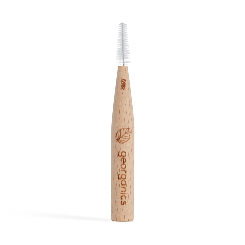 Georganics Beechwood Interdental Brushes ISO 3 (0.6mm) - Naturel and