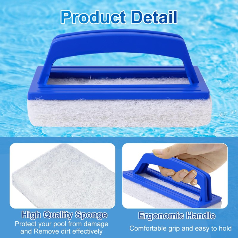 Pack of 2 Pool Sponge Brushes, Pool Cleaning Hand Scrubber,