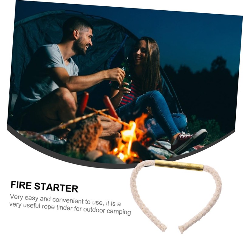 KOMBIUDA 2pcs Outdoor Wick Rope Fire Starter for Camping Hiking