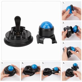 Mountable Muscle Massage Ball, Trigger Point Ball Self Massager for Pain Myofascial Release, 360 Degrees Rotation Suction Cup Self Back Massager for Full Body Sore Muscle Recovery