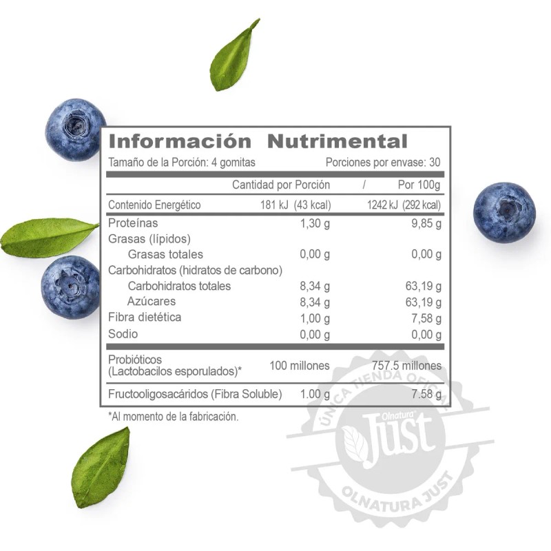 Probióticos + Fibra 120 Gomitas Olnatura Just