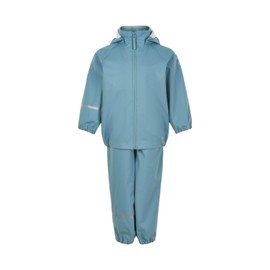 Celavi Unisex Children's Basic Recycle PU Rainwear Set, Smoke blue