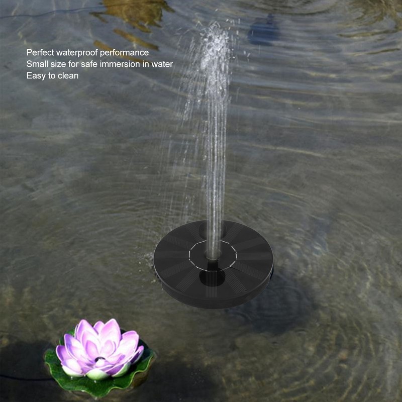 Solar Fountain Low Noise Multi Nozzles Waterproof Floating Fountain for