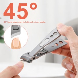 BEZOX BEZOX Ingrown & Thick Nail Clipper with Slant Curved Blade- Premium Stainless Steel Heavy Duty Toenail Clippers for Thick Nails, Nail Trimmer with Built-in Nail File and Storage Pouch