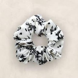 Satin Scrunchies for Women - No Crease Hair Ties for Women| Scrunchies For All Hair Types and Textures, Perfect for Day or Night pack of 2 (white)