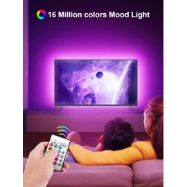 GIPOYENT TV LED Lights, 13.1Ft TV LED Lights for 40-65 Inch, LED TV Behind with Bluetooth Function - RGB Color Changing Light Strip for Home Theater(13.1ft)