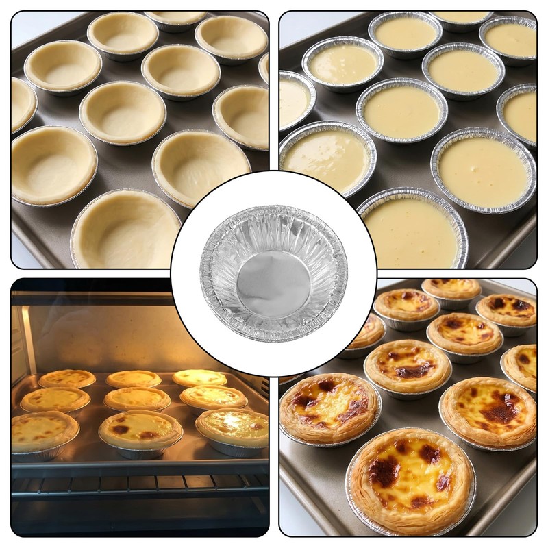Alrhso 100 Pack Disposable Ramekins Egg Tart Baking Cups 2.8