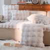 Neelvin Cream White Faux Fur Cozy Soft Double-Sided Decorative Throw
