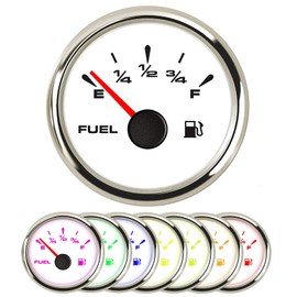 BLUERICE 52mm Full Range 0-190ohm, 240-33ohm, 240-30ohm, 0-180ohm, 10-180ohm Digital Fuel Level Gauge Meter 7 Color Backlight 12V/24V