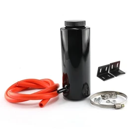 General Purpose Cylindrical Aluminum Reservoir Tank, 28.7 fl oz (800 ml), Hose/Bracket/Hardware Included, Reserve Tank, Bonnet, Car, Radiator, Coolant, Compact, Auxiliary Tank, Jimny, Wrangler, N-Box