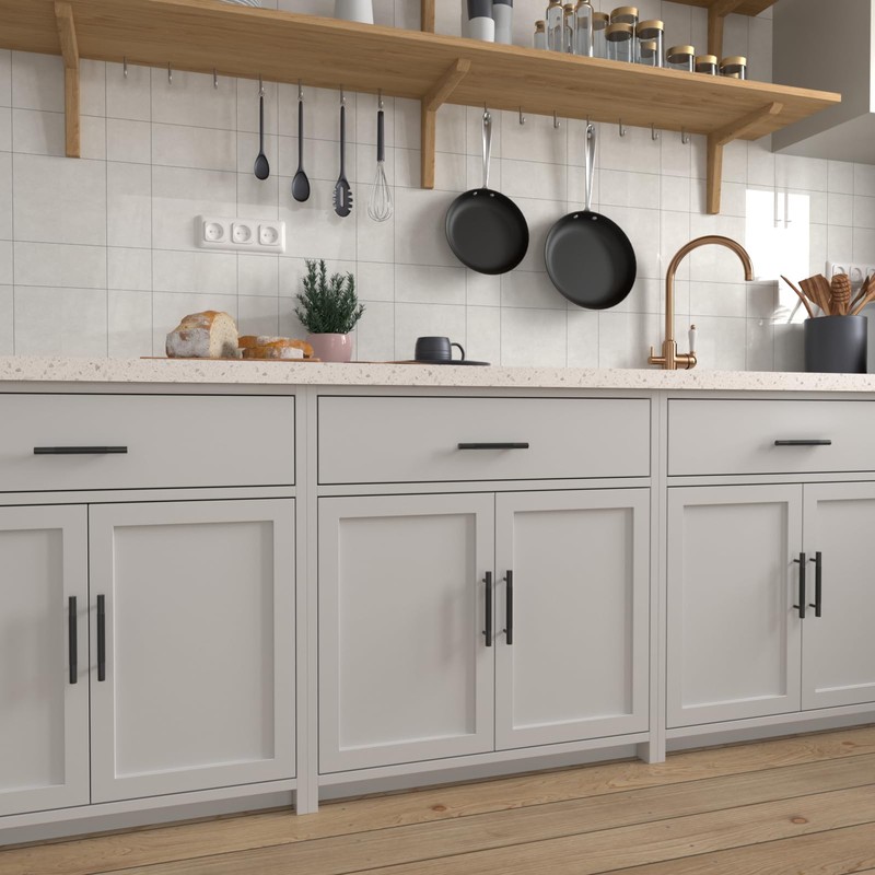 LONTAN 10 Pack Black Cabinet Handles 128mm Black Cupboard Handles