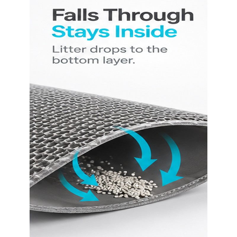 Waterproof Cat Litter Mat for Litter Boxes – Double-Layer Litter