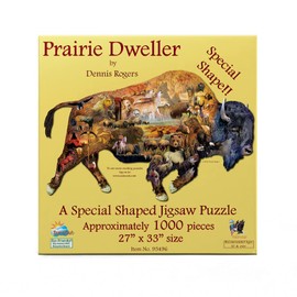 SUNSOUT INC - Prairie Dweller - 1000 pc Special Shape Jigsaw Puzzle by Artist: Dennis Rogers - Finished Size 27" x 33" - MPN# 95496