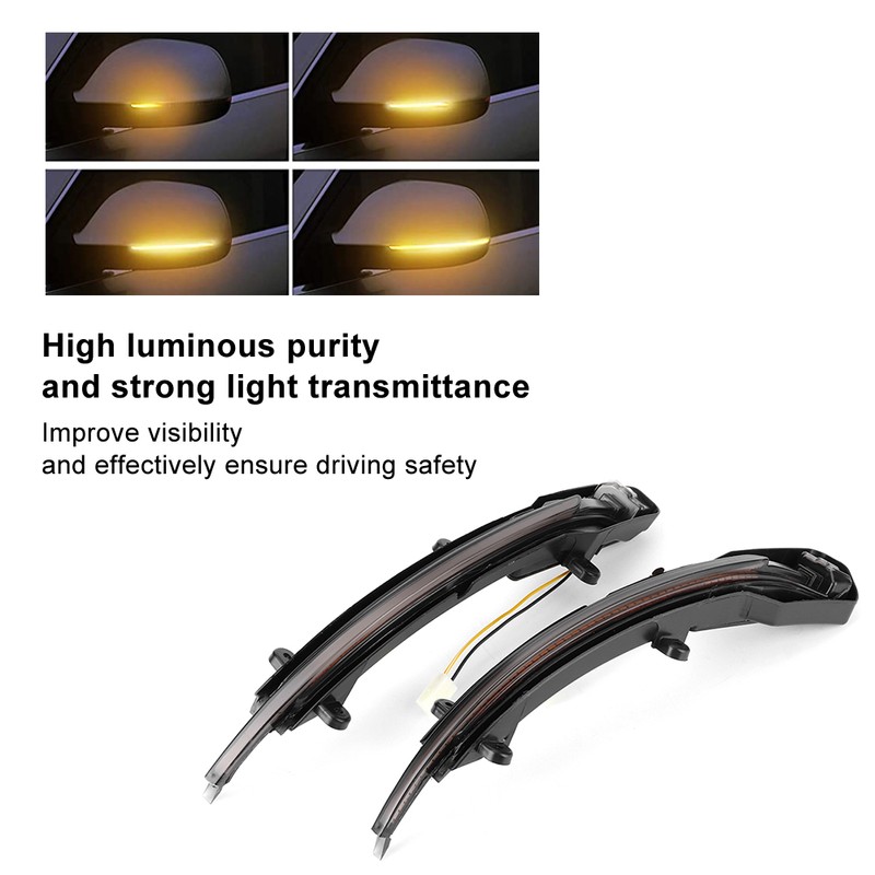Rearview Backup Mirror Turn Signal Light Dynamic LED Indicator Fits