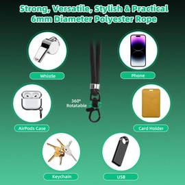 SEVENKA 2 Adjustable Cell Phone Lanyards, Universal Crossbody Neck Straps & 2 Phone Wrist Straps & 4 Phone Tether Tab, Hands-Free, Secure, Stylish Multifunctional Phone Straps for Full Phone Cases