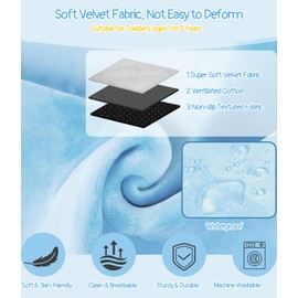 Toddler Airplane Bed, Toddler Travel Bed Airplane Seat Extender for Kids, Plane Tray Cover with Built-in Tablet Holder, Baby Travel Essentials for Flying, Portable Plane Footrest for Kids Blue