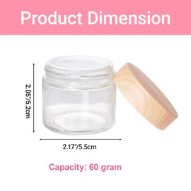 Miayon 6Pcs 2.12 oz Small Travel Lotion Containers with lids Glass Sample Empty Round Cosmetic Jar Bottles for Creams Makeup Lotion Toiletries Storage (White, 60 gram)