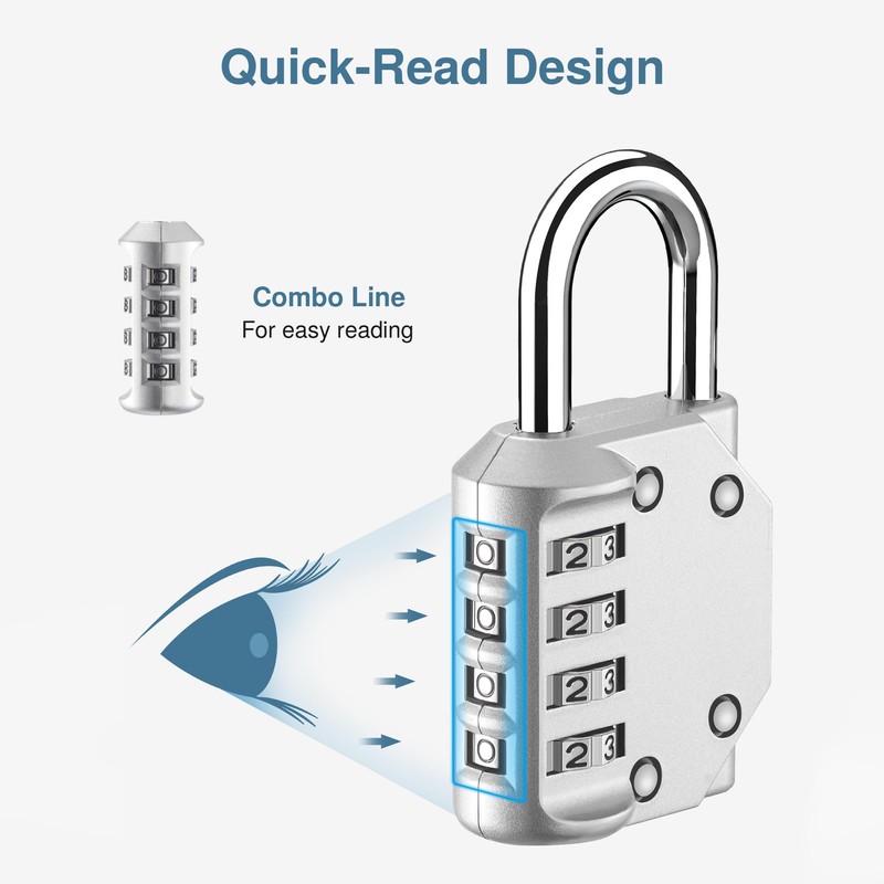 Puroma 1 Pack Combination Lock for Locker 4 Digit Outdoor