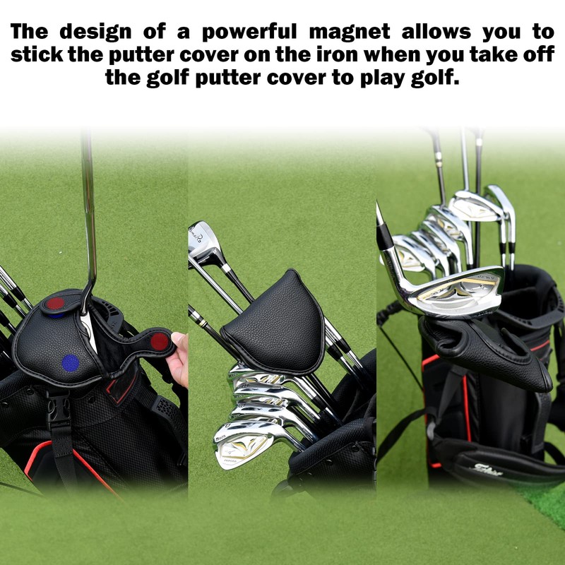Big Teeth Golf Mallet Putter Headcover Magnetic Fits Odyssey 2-Ball