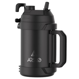 Arslo Sports Water Jug - Gallon Water Bottle - Large Insulated Stainless Steel Bottle for Gym, Workouts, Basketball, Football, Soccer - Keep Water Cold for Up To 24 Hours - 128 Ounce (Black)