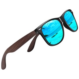 WEAROYO Polarized Sunglasses for Men Women with Wood Temples,Retro Dark Lenses Driving Fishing UV400 Protection