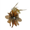 4 Feather Leopard Flower with Pearl Satin Headbands for Women