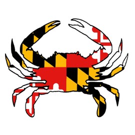 Maryland Crab Sticker ( 7 x 5.5 ) MD State Flag Decal Wheezeway