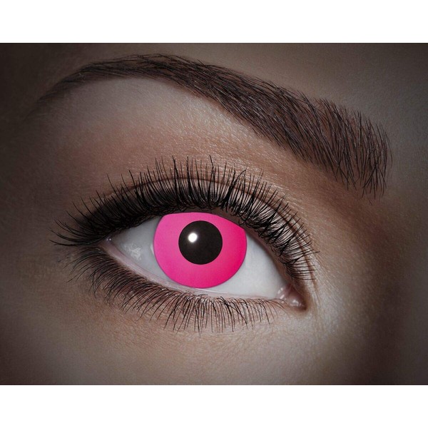 Eyecatcher 84027541-053 - Farbige UV-Kontaktlinsen, 1 Paar, für 12 Monate, Neon Pink, leuchtend, Karneval, Fasching, Halloween