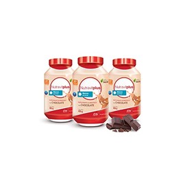 Paquete de 3 Nutravitplus RED Suplemento Alimenticio endulzado con Stevia Bote de 425 g (Chocolate)