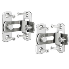 2 Pack 90 Degree Stainless Steel Right Angle Buckle Gate Latch Stainless Steel Door Bolt Lock with Screws Flip Door Locks Bolts for Doors & Windows (3 inch)