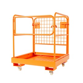 1200lbs Forklift Safety Cage with 4 Wheels, Heavy Duty Collapsible 36" x 36" Steel Man Basket for Aerial Work & Lifting Loader