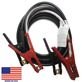 Deka 00164 Jumper Battery Cables 4 AWG Gauge x 12 FT Heavy Duty Car Booster Jump Start with Carry Bag - USA
