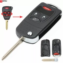 Unbranded New Flip Remote Key Modified Case Shell fob 3+1 Button For Chrysler Dodge Jeep