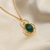 Gempires Green Onyx Sacred Egyptian Scarab Beetle Pendant Necklace, 30x20