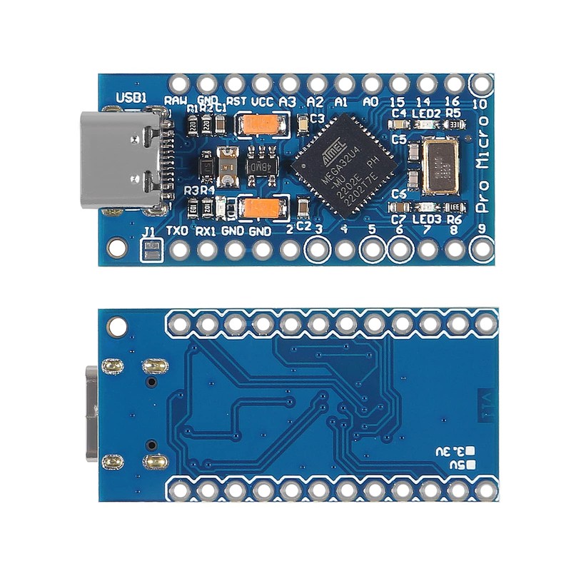 AITRIP 6PCS Pro Micro ATmega32U4 5V 16MHz Type-C Development Module