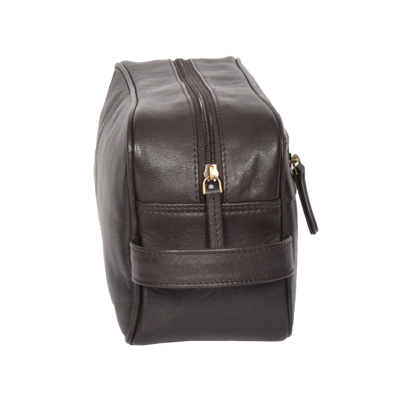 Real Leather Wash Bag for Mens Shaving Dopp Kit Toiletries