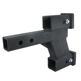 LABLT Trailer Dual Hitch Extender for 2 Inch Receiver with 2-1/4 Inch & 6-1/4 Inch Rise or Drop 2 Inch Shank 7500lbs Capacity Matte Black