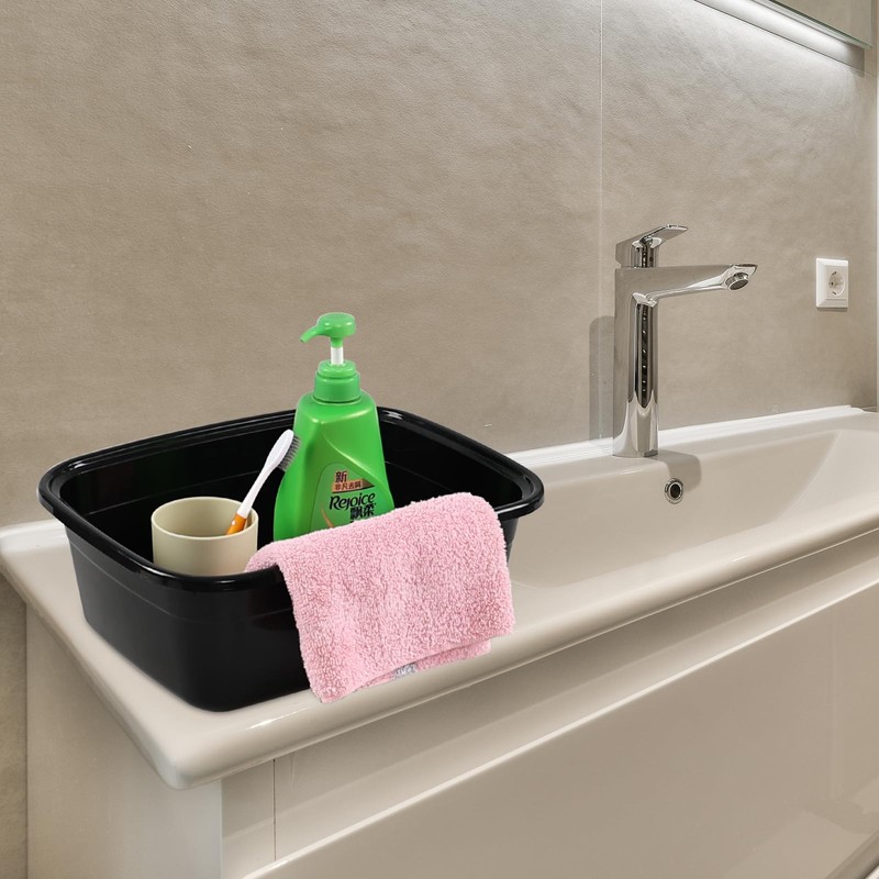 Yarebest 4-pack 12 Quart Small Wash Basin Pan, Plastic Rectangular