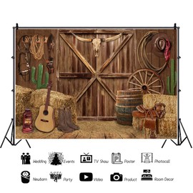 OFILA Farm Barn Door Backdrop 12x8ft Fabric Rustic Birthday Party Backdrop Western Country Concert Decor Farmhouse Wedding Party Wooden Door Backdrop Farm Baby Shower Backdrop for Photography