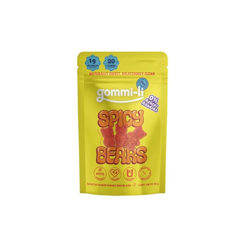 Gommi-Li | Spicy Bears Mango Enchilado 50g | Gomitas Veganas
