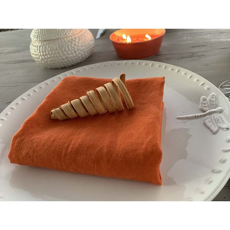 Linen Napkins –100% French Flax – Hemstitch Stonewashed Pure Linen