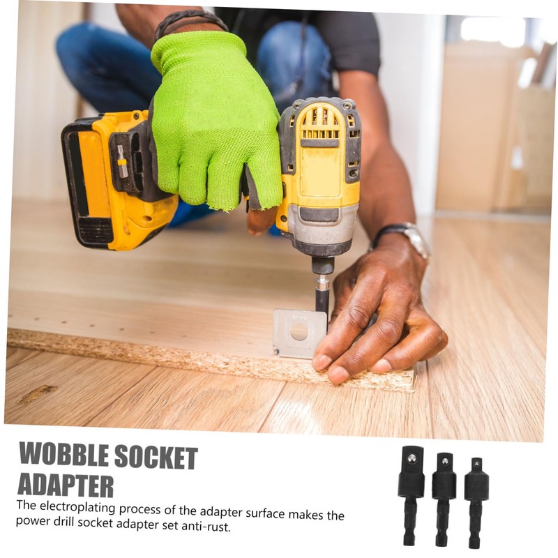 Gadpiparty 2Sets Rotatable Drill Socket Adapter Wobble Socket Extensions for