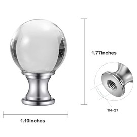 Akahttbn 2 Pack Lamp Finials Glass Crystal Ball, Lamp Finials Decorative for Table Lamps, Floor Lamps, Lamp knob Replacement