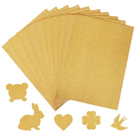 A4 Non-Shed Glitter Cardstock Sheets - Pack of 10-170gsm Craft Supply for Card Making, Die-Cutting, Crafts Projects - Compatible with Die-Ideal for DIY Creations and School Activities (Gold)