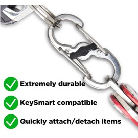 KeySmart 5 Pack Quick Disconnect Key Carabiners - Quick Release Dual and Mini Carabiner Clip, Stay Organized with Carabiner Keychains Clip, Easy Twist to Lock and Unlock, Never Lose Your Keys