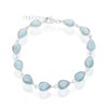 Sterling Silver High Polish Pear-Shaped Natural Larimar Link Bracelet