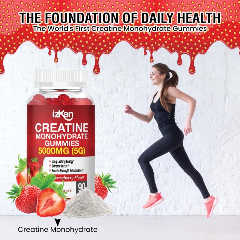Creatine Gummies 5000mg (5G) for Men & Women - 90