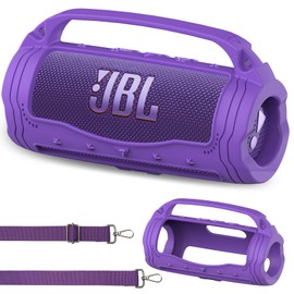 Silicone Cover Case for JBL Flip 7 Portable Bluetooth Speaker, Accessories for JBL Flip 7 Bold Pro AI Sound Bluetooth Speaker Protective Case with Silicone Handle (Purple)